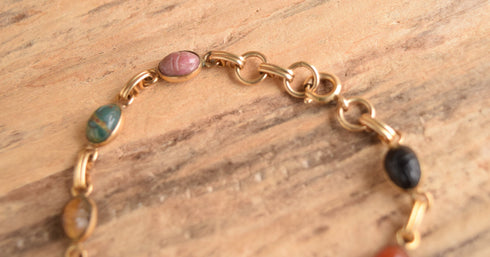 Tiny Scarab Bracelet 12 K GF